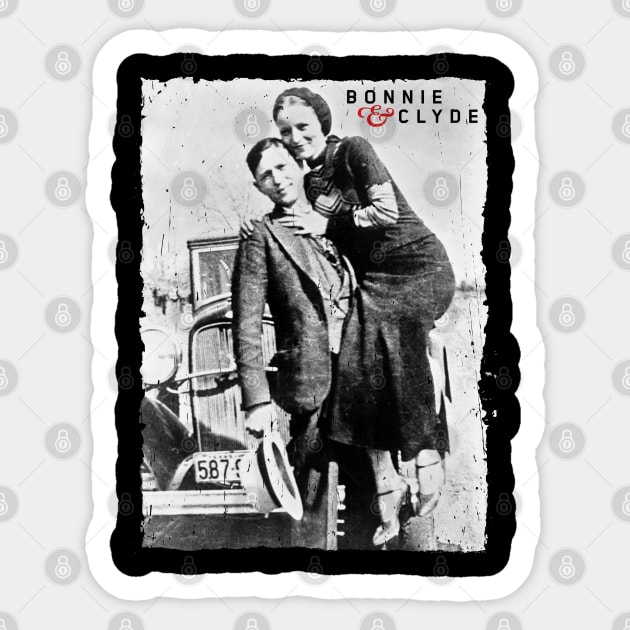 bonnie & clyde Sticker by small alley co